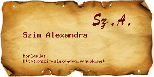 Szim Alexandra névjegykártya