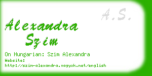 alexandra szim business card